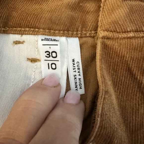 Loft Womens Peachy Orange Curvy High Skinny Corduroy Pants Size 10 Super‎ Soft - Picture 4 of 9